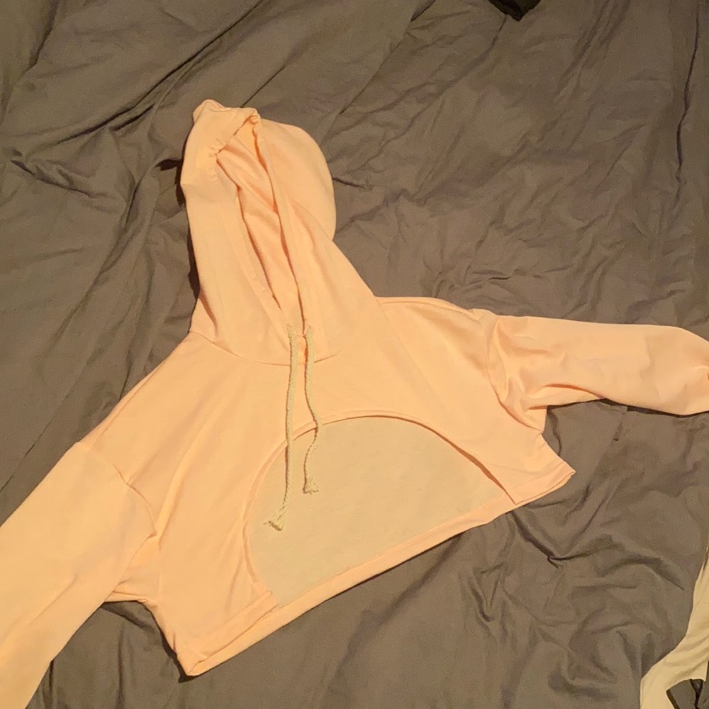 Pink crop hoodie